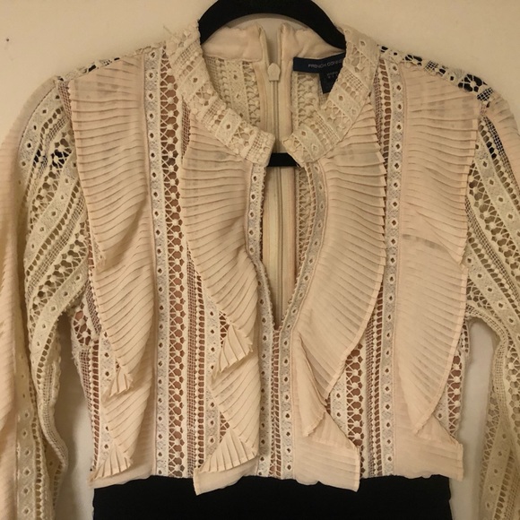 French Connection Dress - Size 4 - EUC - worn once - Cream and black - Picture 2 of 6